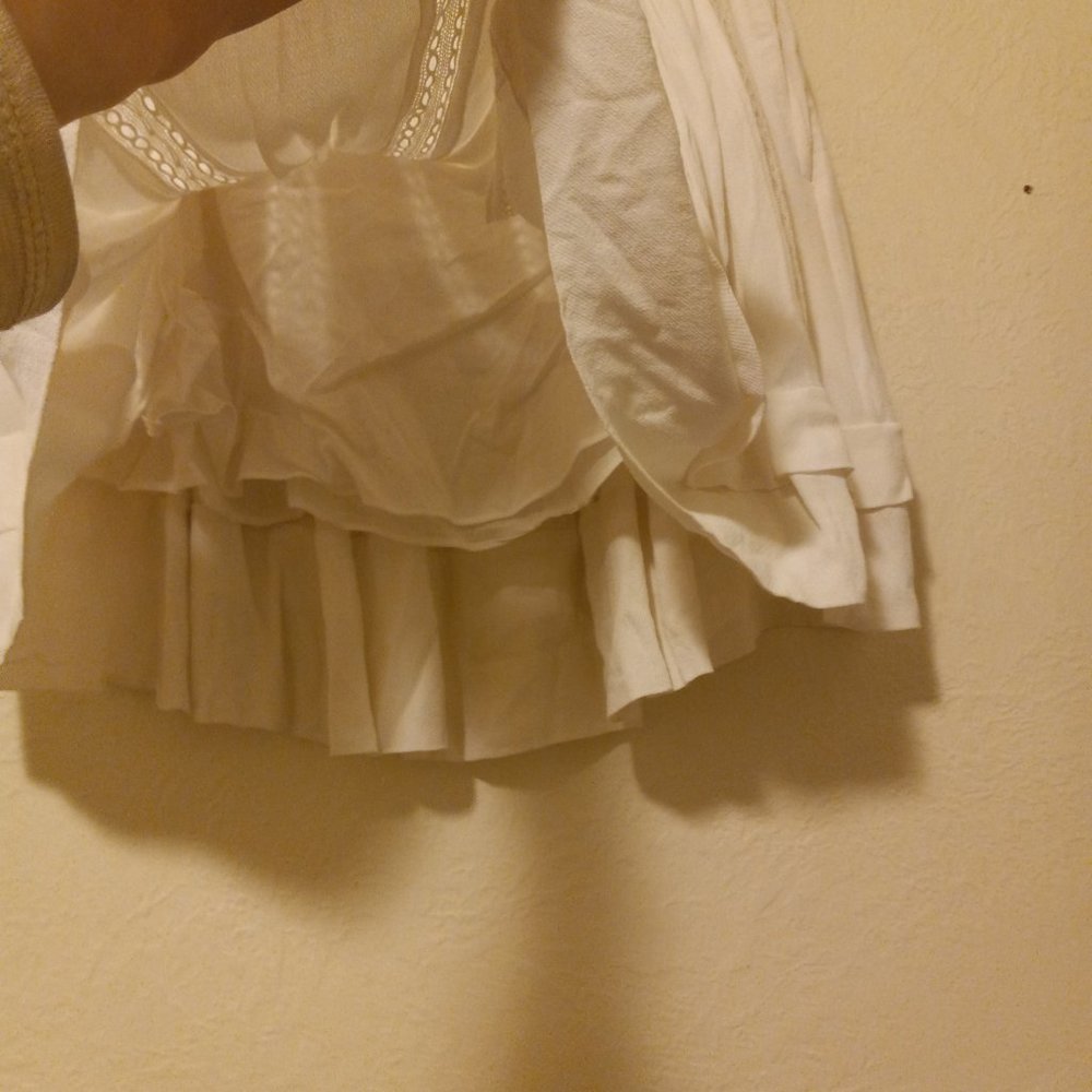IRO White Crochet Inset Boho Tennis Skirt Preppy Boho Girly Cottagecore Prairie - Picture 6 of 12